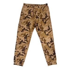 Dries Van Noten Men’s Silk Camo Joggers in Size 50